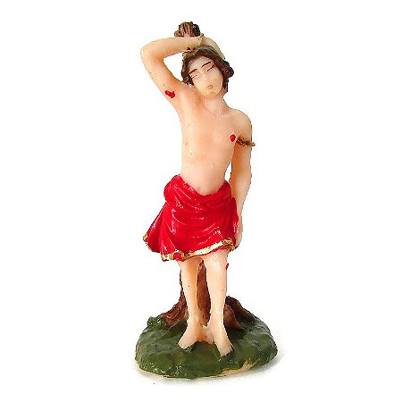 Estátua Mini São Sebastião em Resina 8cm