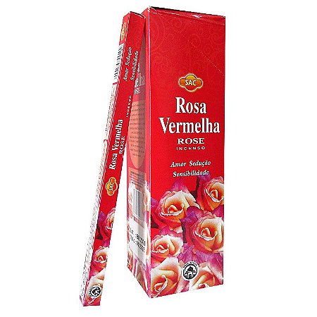 Incenso Indiano Sac - Rosa Vermelha: Amor, Sedução e Sensibilidade