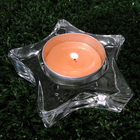 Porta Vela de Vidro Estrela 8cm