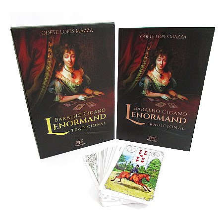 Baralho Cigano Lenormand Tradicional - Livro Ilustrado + Baralho com 38 Cartas
