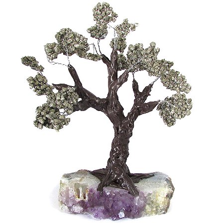Árvore de Pedra Pirita Bruta G 26cm - Riqueza e Sucesso