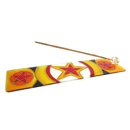 Incensário Canaleta de Vidro Pentagrama 25cm