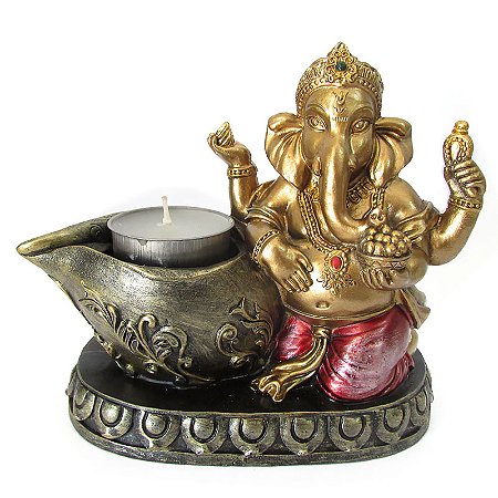 Ganesha da Fortuna e Sucesso Porta Vela 14cm
