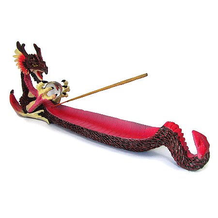 Incensário Canoa Dragão Celestial 32cm - Vermelho