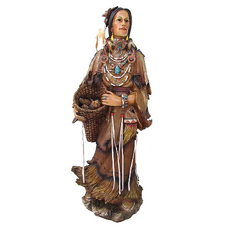 Índia Xamã Norte Americana 89cm - Estátua de Luxo Premium