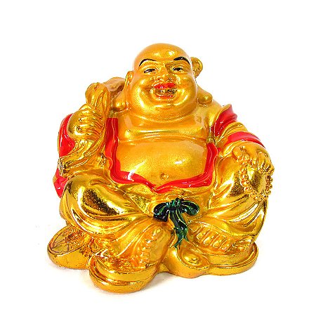 Buda da Alegria e Generosidade Dourado 5,5cm - Importado