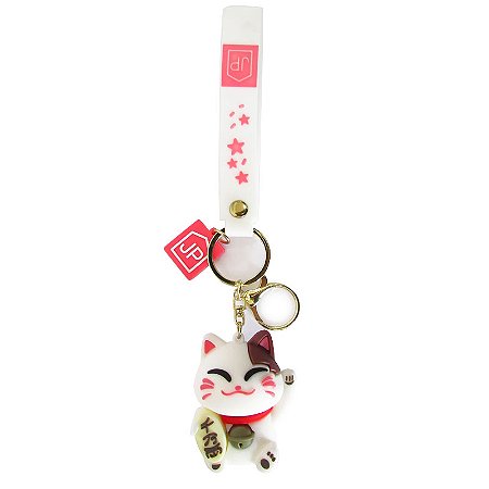 Chaveiro Gato Manekineko da Sorte e Riqueza 10cm