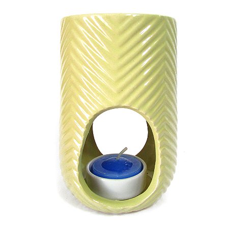 Recho Aromatizador em Cerâmica Listrado 12cm - Amarelo