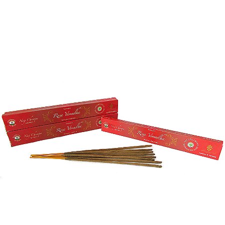 Incenso Nag Champa Rosa Vermelha de Massala Shankar - Paixão e Auto Estima