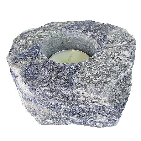 Porta Vela de Sodalita Cristal – Pedra Natural