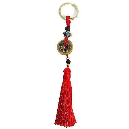 Chaveiro 5 Moedas Feng Shui I Ching 18cm