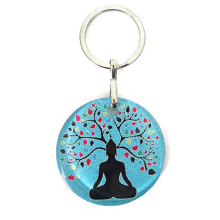 Chaveiro Resinado 9cm - Yoga com Árvore da Vida