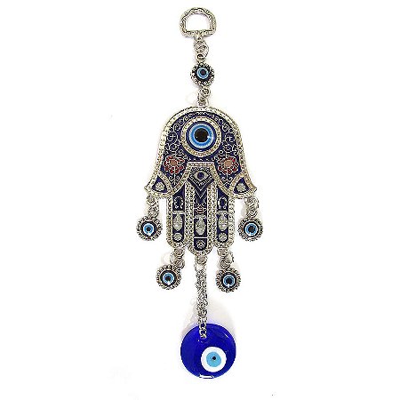 Móbile Mão Hamsa com Olho Grego Contra Mau Olhado 20cm