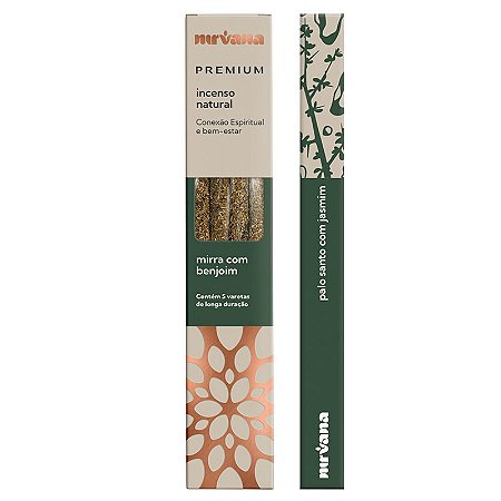 Incenso Natural, Mirra com Benjoim; Nirvana Premium - Conexão Espiritual e Bem-Estar
