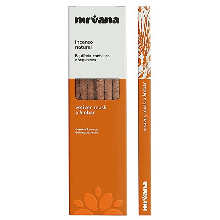 Incenso Natural, Vetiver, Musk(Almíscar) e Âmbar da Nirvana - Confiança e Segurança