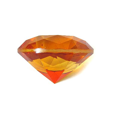 Diamante em Cristal de Vidro 5cm - Âmbar: Vitalidade e Energia