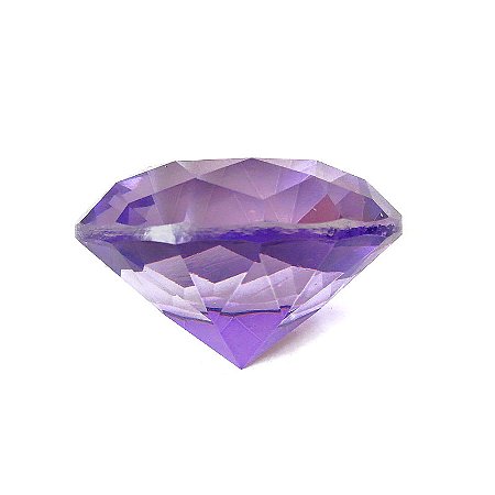 Diamante em Cristal de Vidro 5cm - Lilás: Intuição e Transmutação
