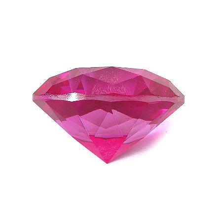 Diamante em Cristal de Vidro 5cm - Rosa Escuro: Intensidade e Paixão