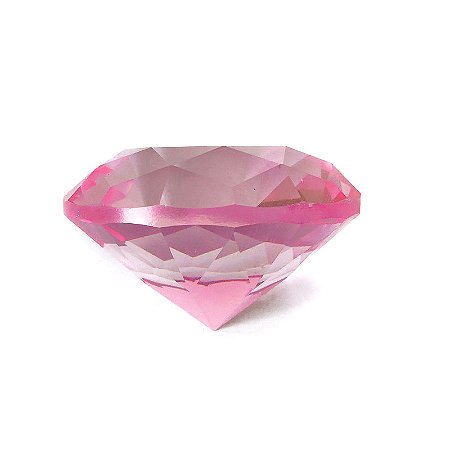Diamante em Cristal de Vidro 5cm - Rosa Claro: Delicadeza e Gentileza