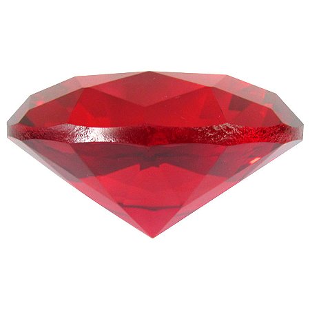 Diamante em Cristal de Vidro 8cm - Vermelho: Amor