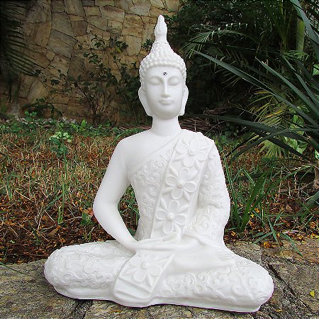 Buda da Prosperidade Meditando em Marmorite 23cm