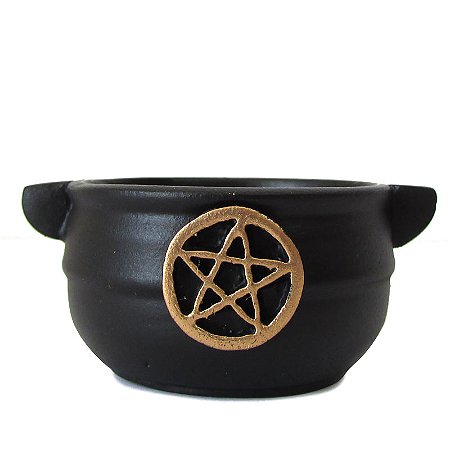 Mini Incensário Castiçal Caldeirão de Bruxa 5,5cm