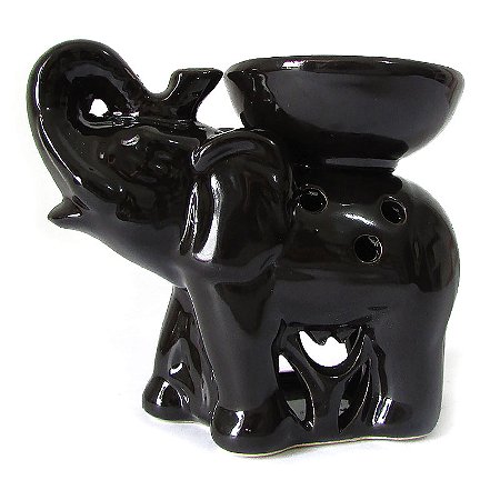 Recho Elefante Indiano da Sabedoria e Boa Sorte 11cm - Preto