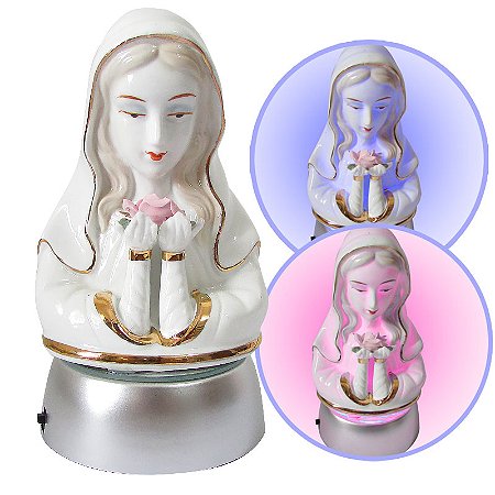 Nossa Senhora da Rosa Mística com Led 16cm