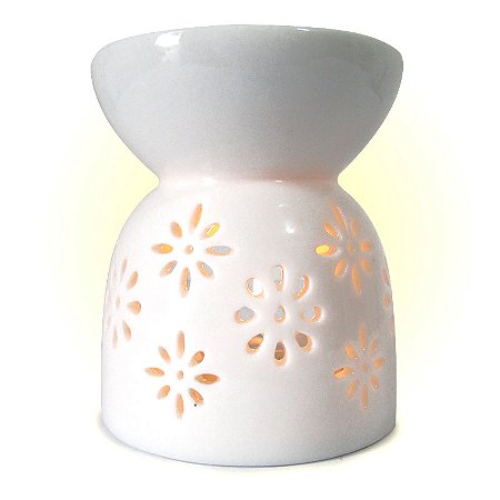 Recho Floral em Porcelana Branca 8,5cm