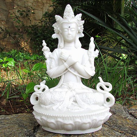 Tara da Paz e Compaixão em Marmorite 17cm - Mãe do Budismo