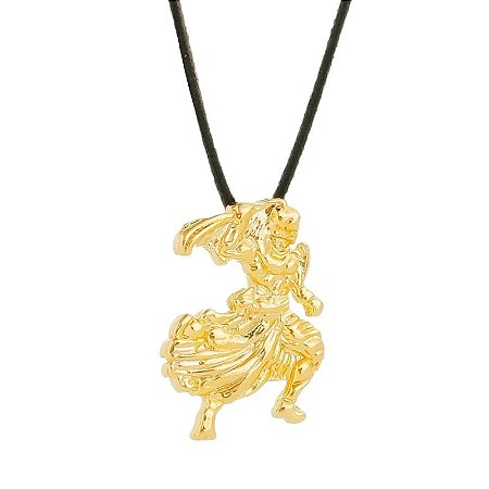 Colar Gargantilha Ogum 22mm Cordão Fino - Dourado