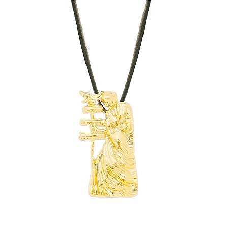 Colar Gargantilha Oxalá 22mm Cordão Fino - Dourado