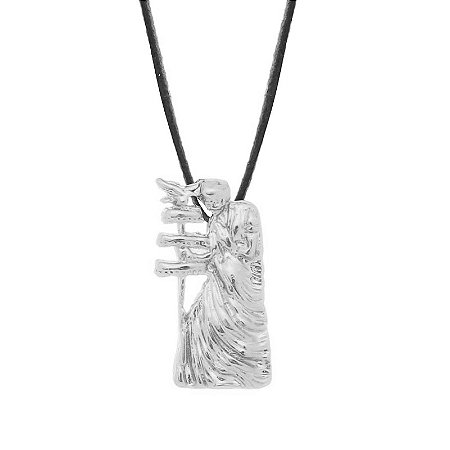 Colar Gargantilha Oxalá 22mm Cordão Fino - Prateado
