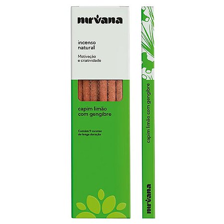 Incenso Natural Capim Limão com Gengibre Nirvana - Motivação e Criatividade