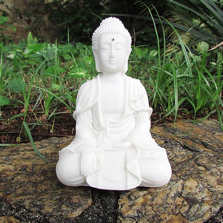Buda da Iluminação em Marmorite 12cm - Mudra Bhumisparsha