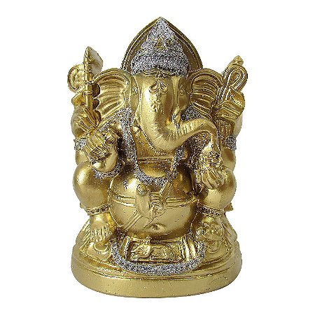 Ganesha Sentado 11,5cm - Dourado
