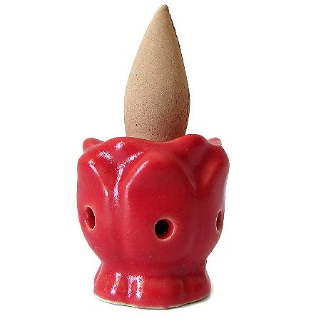 Mini Incensário Cascata Indiano em Porcelana 3cm - Vermelho