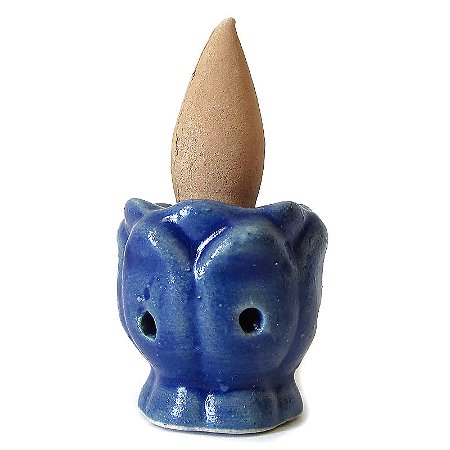 Mini Incensário Cascata Indiano em Porcelana 3cm - Azul