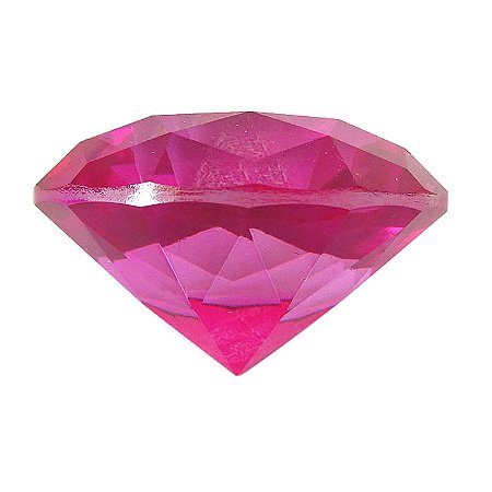 Diamante em Cristal de Vidro 6cm - Rosa Escuro: Intensidade e Paixão