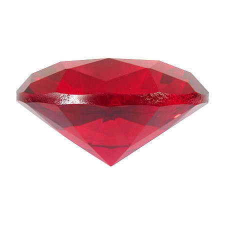 Diamante em Cristal de Vidro 6cm - Vermelho: Amor