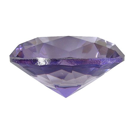 Diamante em Cristal de Vidro 6cm - Lilás: Intuição e Transmutação