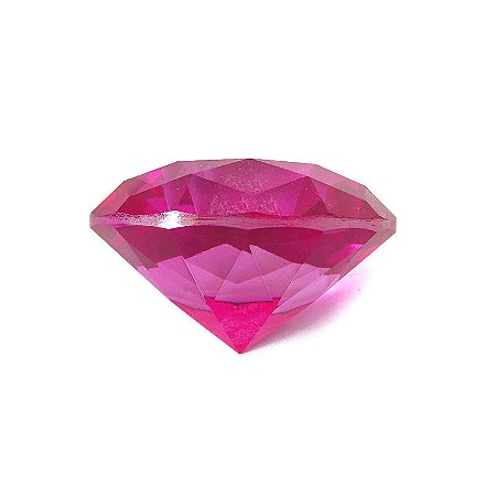 Diamante em Cristal de Vidro 4cm - Rosa Escuro: Intensidade e Paixão