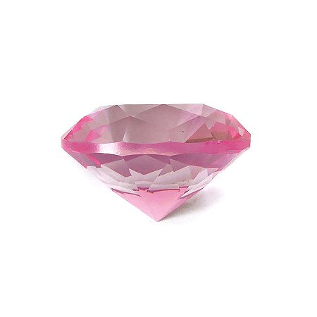Diamante em Cristal de Vidro 4cm - Rosa Claro: Delicadeza e Gentileza