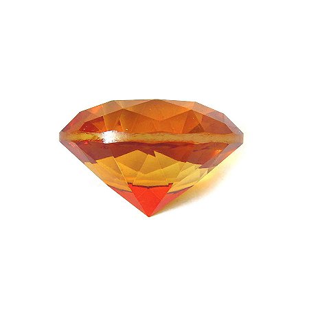 Diamante em Cristal de Vidro 4cm - Âmbar: Vitalidade e Energia