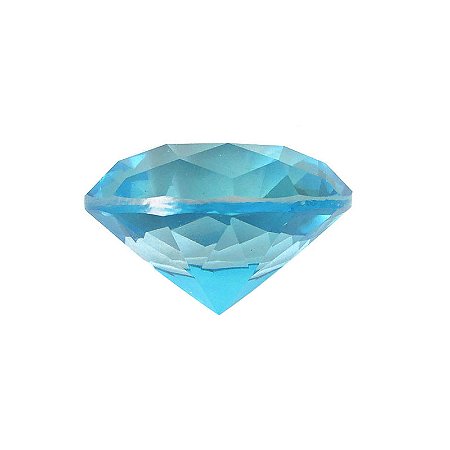 Diamante em Cristal de Vidro 4cm - Azul Claro: Leveza e Positividade