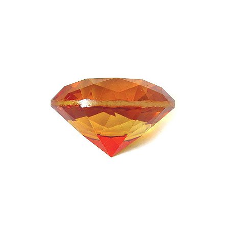Diamante em Cristal de Vidro 3cm - Âmbar: Vitalidade e Energia