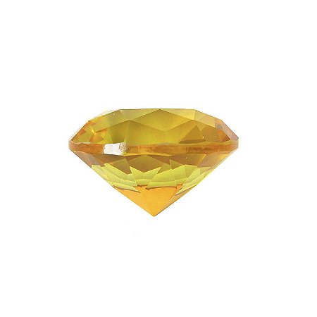 Diamante em Cristal de Vidro 3cm - Amarelo: Riqueza