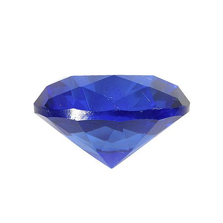 Diamante em Cristal de Vidro 5cm - Azul Escuro: Sabedoria
