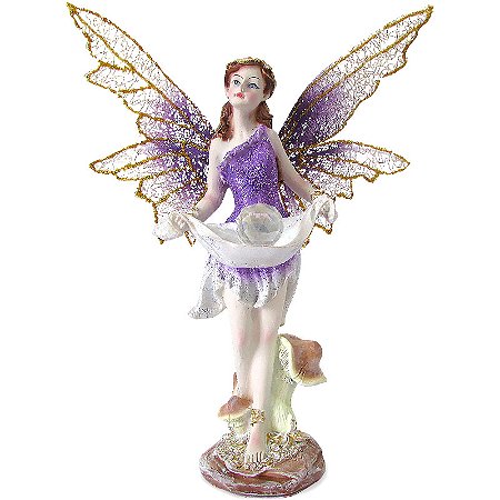 Fada com Bola de Cristal Mágica 23cm - Lilás