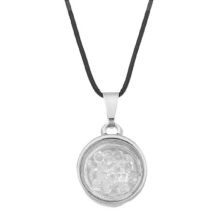 Colar Gargantilha com Mini Cristais 1,3cm - Prateado